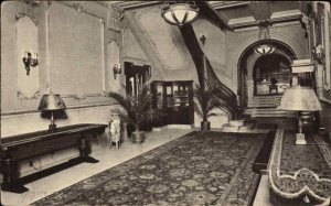 Norfolk Virginia VA The Atlantic Hotel Lobby c1915 Postcard