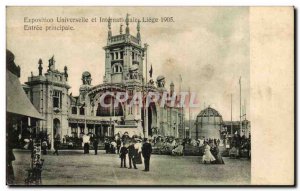 Belgium Belgie Liege Old Postcard Liege World Expo 1905 Main entrance