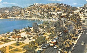 Costera Miguel Aleman y El Malecon Acapulco Mexico Tarjeta Postal 1969 