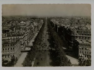France - Paris. Champs-Elysees Avenue Viewed from Triumphal Arch RPPC *CS