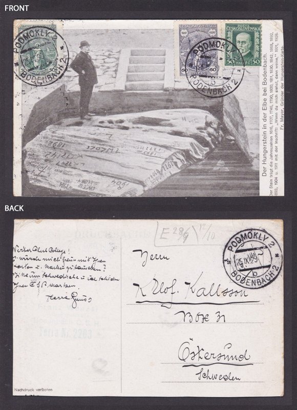 GERMANY, Postcard, Bodenbach, Hunger stone
