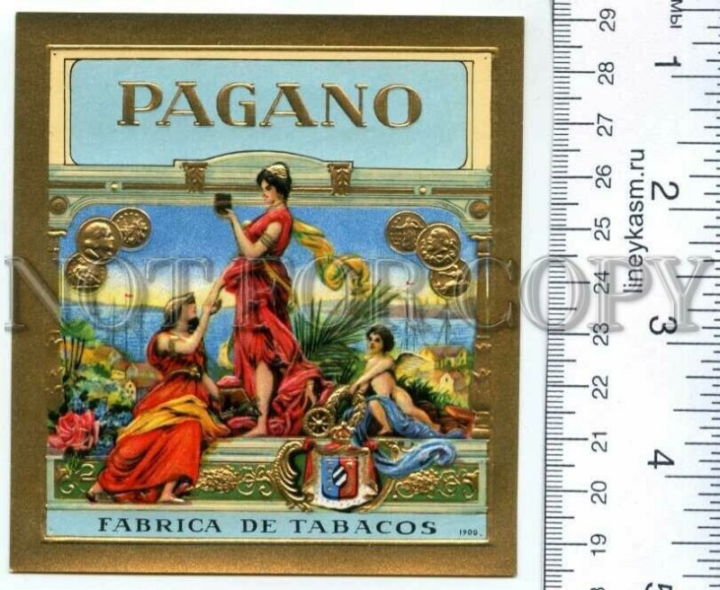 500122 PAGANO Vintage embossed cigar box label