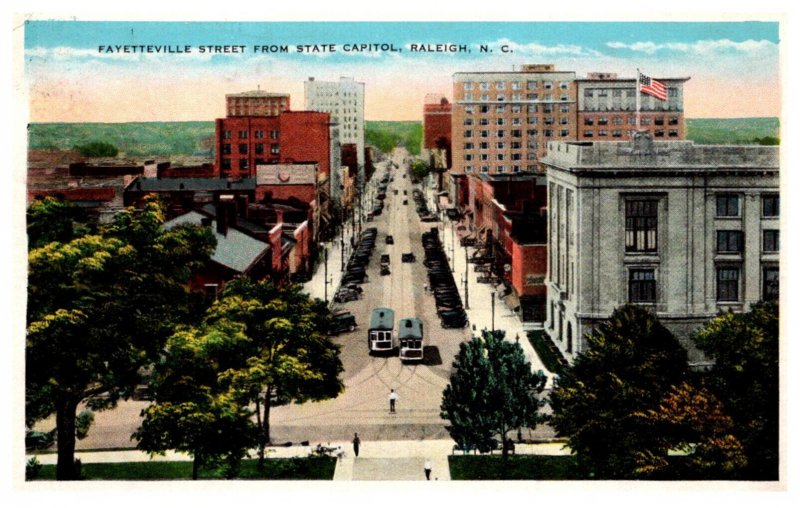 North Carolina  Raleigh Fayetteville St. looking from  Capitol building