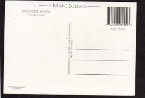 ME Aerial View Harbor Wiscasset Maine Postcard