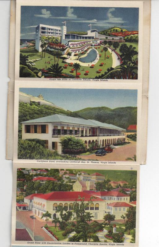 St Thomas Virgin Islands Souvenir Folder 1951 Postcard