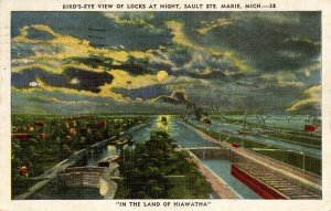 MI - Sault Ste. Marie. Locks at Night