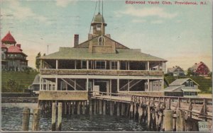 Postcard Edgewood Yacht Club Providence RI 1912