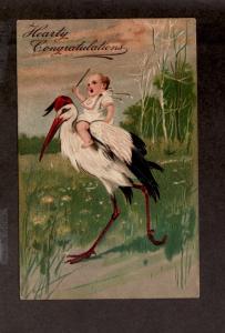 U S 1910 Picture Postcard Congradulations!