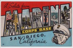 Large Letter, MARINE Corps, San Diego CA