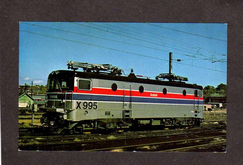 DC Amtrak X 995 Trolley Car Train Railroad Washington Postcard RR Railway