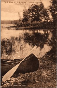 Call of the Blade, Morse's Pond, Wellesley MA Vintage Postcard P57