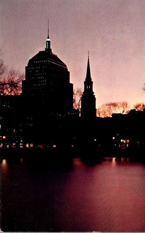 Massachusetts Boston Twilight From Public Garden