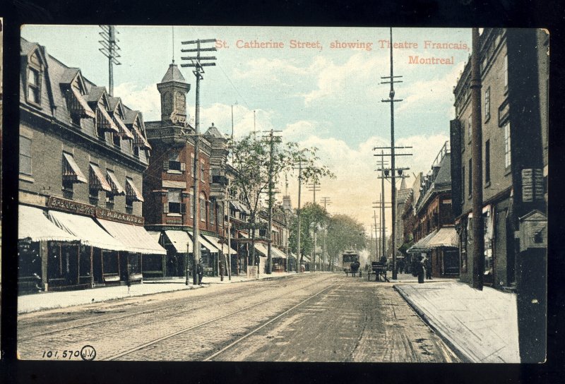 Montreal, Quebec, Canada  Postcard, St Catherine Street, Theatre Francais