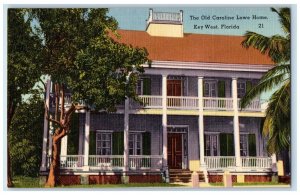 The Old Caroline Lowe Home View Key West Florida FL Unposted Vintage Postcard