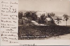 School House Sullivan ME Maine Hancock County Real Photo c1906 Postcard E33