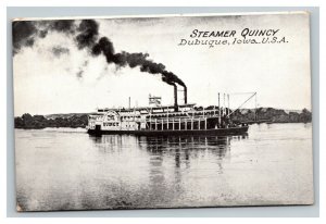 Vintage 1910's Photo Postcard Passenger Steamer Quincy Dubuque Iowa