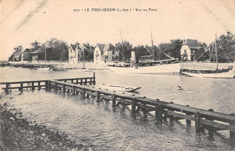 Le Pouliguen France Vue du Port Antique Postcard J38643