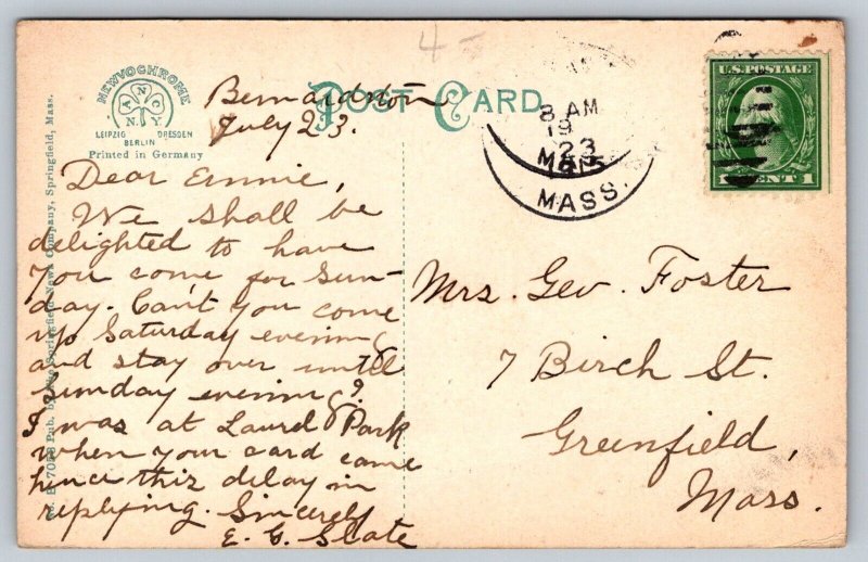 1915  Northampton  Massachusetts  Laurel Park Postcard