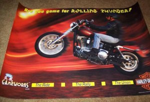 Harley Davidson Arcade POSTER 1997 Original Video Game 30 X 22 Motorcycle