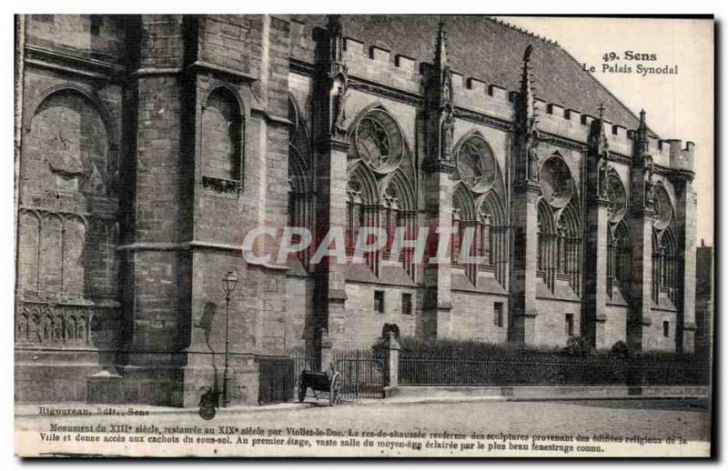 Old Postcard Sens Palace Synodal