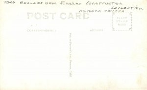 Postcard RPPC Photo Arizona Boulder Dam Frasher Construction 22-14032