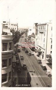 HI, Honolulu, Hawaii, RPPC, King Street, Business Section, Photo