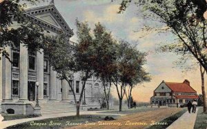 Campus Scene Kansas State University Lawrence KS 1911 postcard