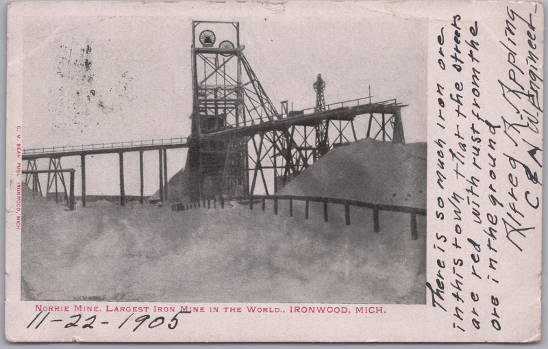 Ironwood, Mich., Norrie Mine, Largest Iron Mine in the World-1905