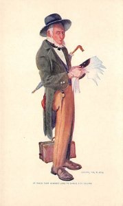Approx. Size: 3 x 5 Man with an umbrella and newspaper  Late 1800's Tradecard...