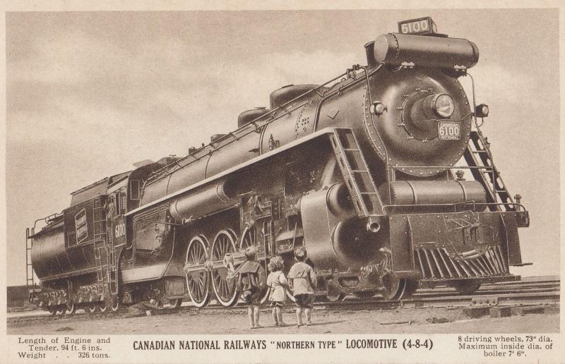 Canadian National Railways Northern Type Locomotive Train 4-8-4 Postcard