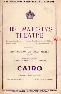 Cairo His Majestys Theatre Lily Brayton Oscar Asche Theatre Programme