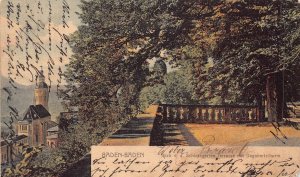 Germany 1902 Baden-Baden Schlossgarten Terrasse Dagobertsthurm postcard
