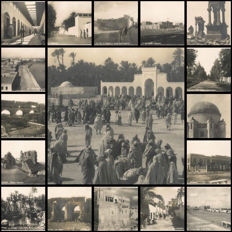 Lot of 17 photo postcards ex-Italian colony Tripolitania Libya Tripoli Tagiura