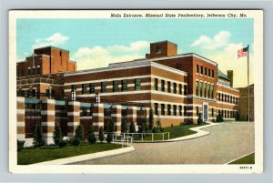Jefferson City, MO-Missouri, Missouri State Penitentiary, Linen Postcard
