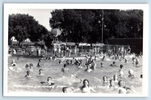 La Crosse Wisconsin WI Postcard RPPC Photo Municipal Swimming Pool c1940's