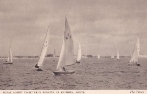 Southsea Regatta Yacht Boats Hants Vintage Times Postcard
