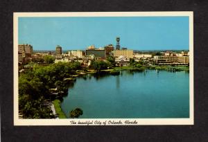 FL City view Orlando Florida Postcard Lake Eola