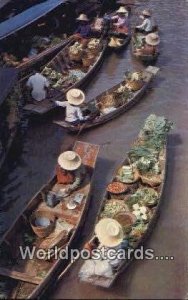 Floating Market, Wat Sai Bangkok Thailand Postal Used Unknown 