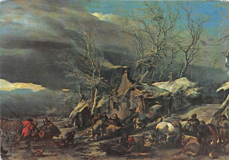 B22794 Romanian PPC Pieters Berchem Winter Landscape  painting