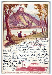 1902 Overlooking Scene Marksburg Castle Braubach Germany Posted Antique Postcard