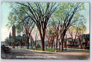 1911 Stamford Connecticut Vintage Postcard Methodist Church West Park Building