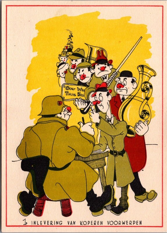 World War 2 Anti Nazi Hitler Comic Caricature WW2 Inlevering Koper BS20 