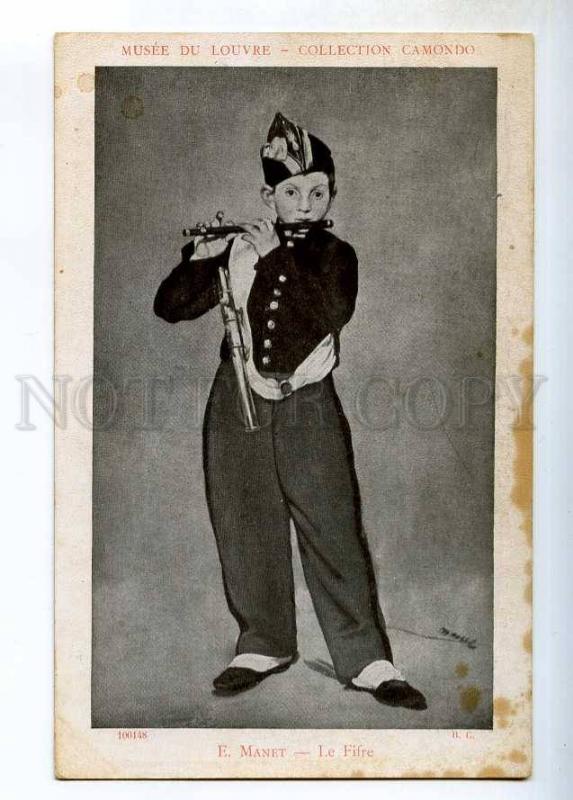 244445 Fifer Young Flautist by Edouard MANET Vintage PC