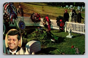 John Kennedy's Grave Site Arlington Cemetery Virginia Vintage Posted 1964