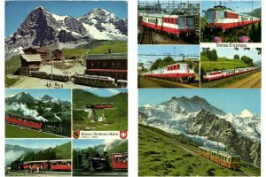 CHEMIN DE FER, LOCOMOTIVES, TRAINS IN BOX 1000 CPM Mostly 1960-1980 (L2401)