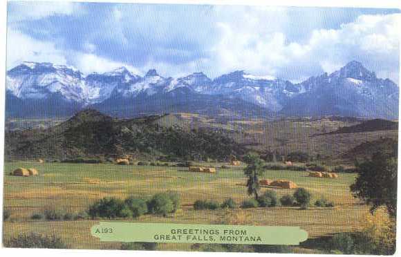 Mountain Scenic, Greetings from Great Falls Montana MT