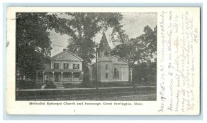 1905 Methodist Episcopal & Parsonage, Great Barrington Massachusetts MA Postcard 