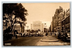 Vintage 1940's RPPC Postcard Antique Autos on Avenida Juarez Mexico City Mexico