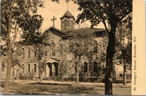 postcard Kenosha Wisconsin - St. George's School  catholic elementary
