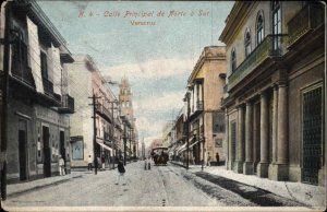 Veracruz Calle Principal de Norte a Sur c1915 Postcard